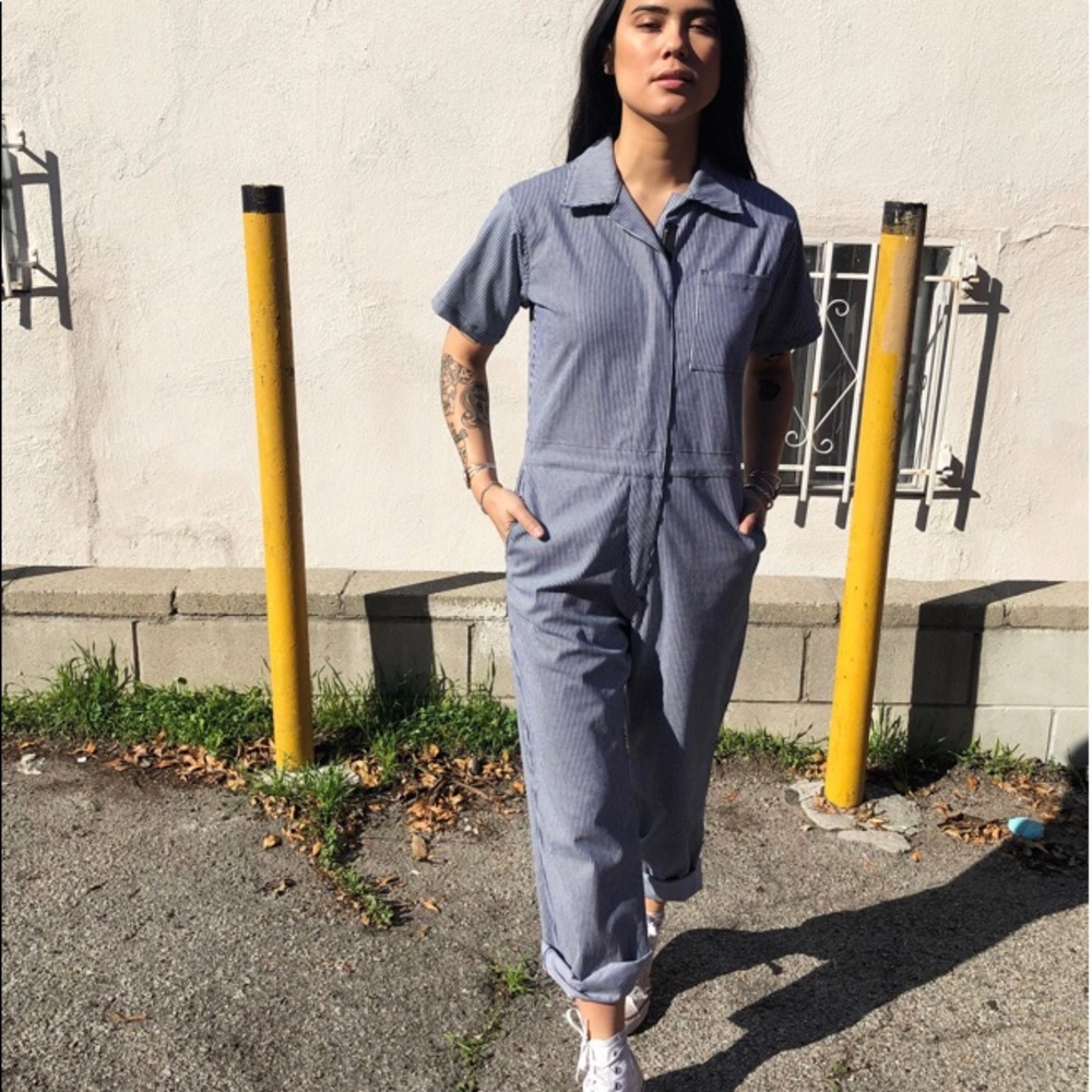 Nooworks railroad stripe jumpsuit